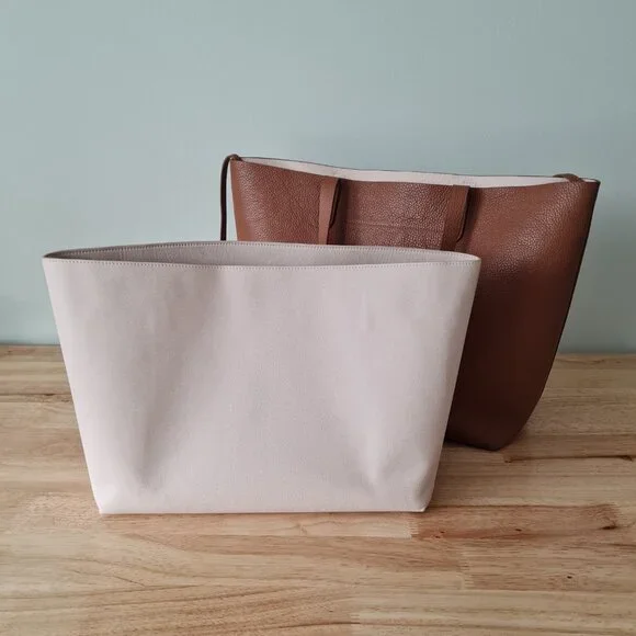 Cuyana Classic Large Structured Tote Rare Organizer Caramel Brown Leather - Picture 12 of 15